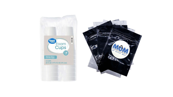 Disposable Foam Cups, 20oz - 1 pack - 14 Count per pack - plus 3 My Outlet Mall Resealable Storage Pouches