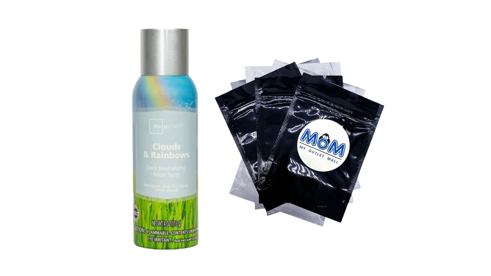 Odor Neutralizing Room Spray, Clouds & Rainbows Air Freshener - 1 pack - 4oz per pack - plus 3 My Outlet Mall Resealable Storage Pouches