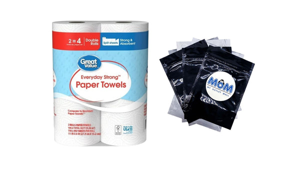 Everyday Strong Paper Towels, Split Sheets, 2 Double Rolls, Compare to Sparkle - 1 pack - plus 3 My Outlet Mall Resealable Storage Pouches