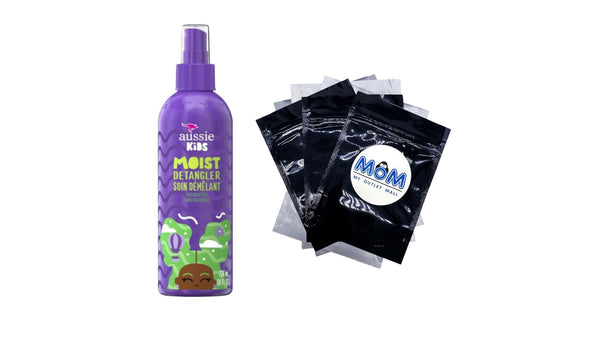 Kids Moist Detangler Spray for Kids, All Hair Types - 1 pack - 8Fl oz per pack - plus 3 My Outlet Mall Resealable Storage Pouches