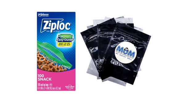 Snack Bags with Easy Guide Texture, Grip 'n Seal Technology - 1 pack - 100 Count per pack - plus 3 My Outlet Mall Resealable Storage Pouches