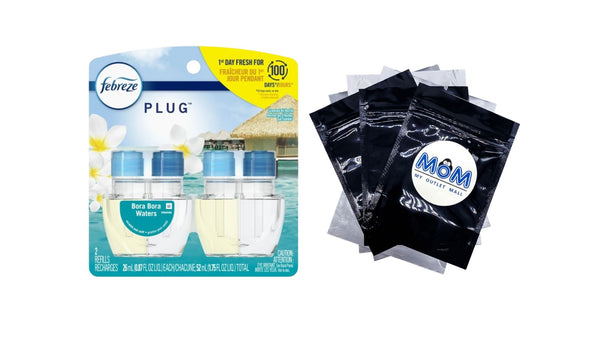 Plug In Air Freshener, Odor-Fighting Scented Oil Refill, Bora Bora Waters Scent, 2 Refills - 1 pack - plus 3 My Outlet Mall Resealable Storage Pouches