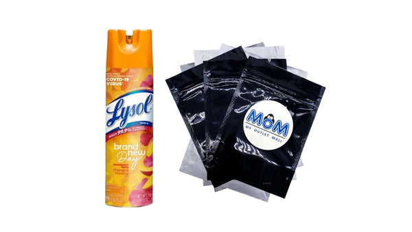 Disinfectant Spray, Sanitizing and Antibacterial Spray, For Disinfecting and Deodorizing, Brand New Day - Mango & Hibiscus Scent - 1 pack - 19 Fl oz per pack - plus 3 My Outlet Mall Resealable Storage Pouches