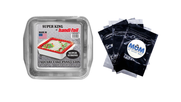 8 x 8 Square Aluminum Cake Pan Sets - 1 pack - 2 Count per pack - plus 3 My Outlet Mall Resealable Storage Pouches