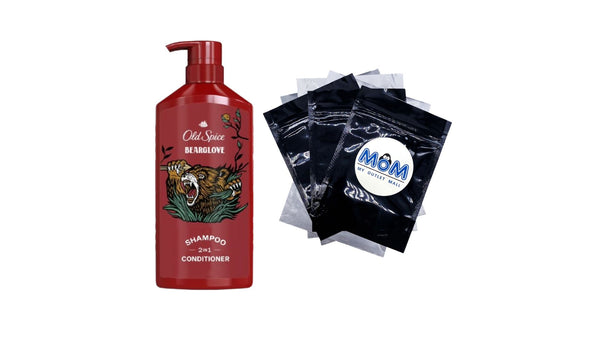 Bear Glove 2-in-1 Shampoo and Conditioner for Men, All Hair Types - 1 pack - 22 Fl oz per pack - plus 3 My Outlet Mall Resealable Storage Pouches