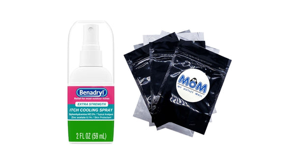 Extra Strength Anti-Itch Cooling Spray, Travel Size - 1 pack - 2 Fl oz per pack - plus 3 My Outlet Mall Resealable Storage Pouches
