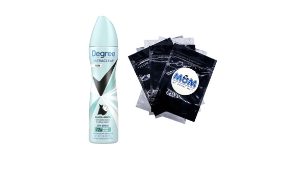 Ultra Clear Long Lasting Antiperspirant Deodorant Dry Spray, Pure Rain - 1 pack - 3.8 oz per pack - plus 3 My Outlet Mall Resealable Storage Pouches