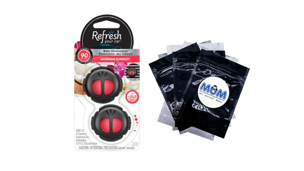 Mini Diffuser Air Freshener, Hawaiian Sunrise Scent, 2 count - 1 pack - plus 3 My Outlet Mall Resealable Storage Pouches
