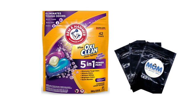 Plus OxiClean Odor Blasters 5-in-1 Laundry Detergent Power Paks, Fresh Burst- 1 pack - 42 count per pack - plus 3 My Outlet Mall Resealable Storage Pouches