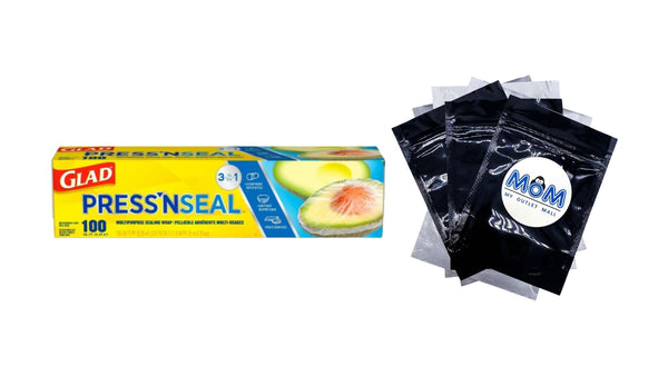 Press'n Seal Plastic Food Wrap, 100 sq ft Roll - 1 pack - plus 3 My Outlet Mall Resealable Storage Pouches