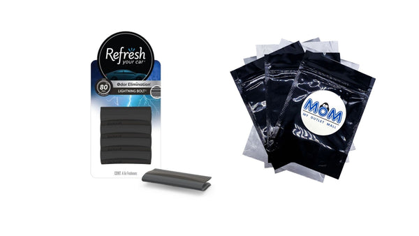 Air Freshener Lightning Bolt Scent, 4 Count - 1 pack - plus 3 My Outlet Mall Resealable Storage Pouches