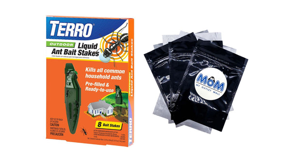 Outdoor Liquid Ant Bait Stakes - 1 pack - plus 3 My Outlet Mall Resealable Storage Pouches