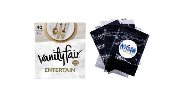 Entertain Paper Napkins - 1 pack - 40 Count per pack - plus 3 My Outlet Mall Resealable Storage Pouches