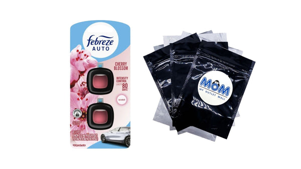 Auto Air Freshener Vent Clip Cherry Blossom Scent, 2 Count - 1 pack - plus 3 My Outlet Mall Resealable Storage Pouches