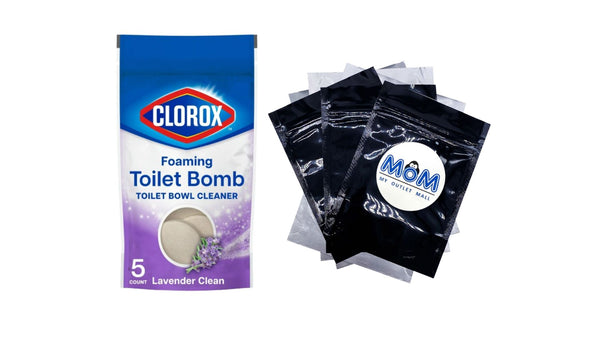 Foaming Toilet Bomb Toilet Bowl Cleaner, Bleach Free, Lavender Clean - 1 pack - 5 Count - plus 3 My Outlet Mall Resealable Storage Pouches