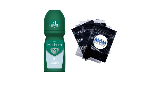 Men’s Triple Odor Protection Antiperspirant & Deodorant Roll-On, Unscented - 1 pack - 3.4 oz per pack - plus 3 My Outlet Mall Resealable Storage Pouches