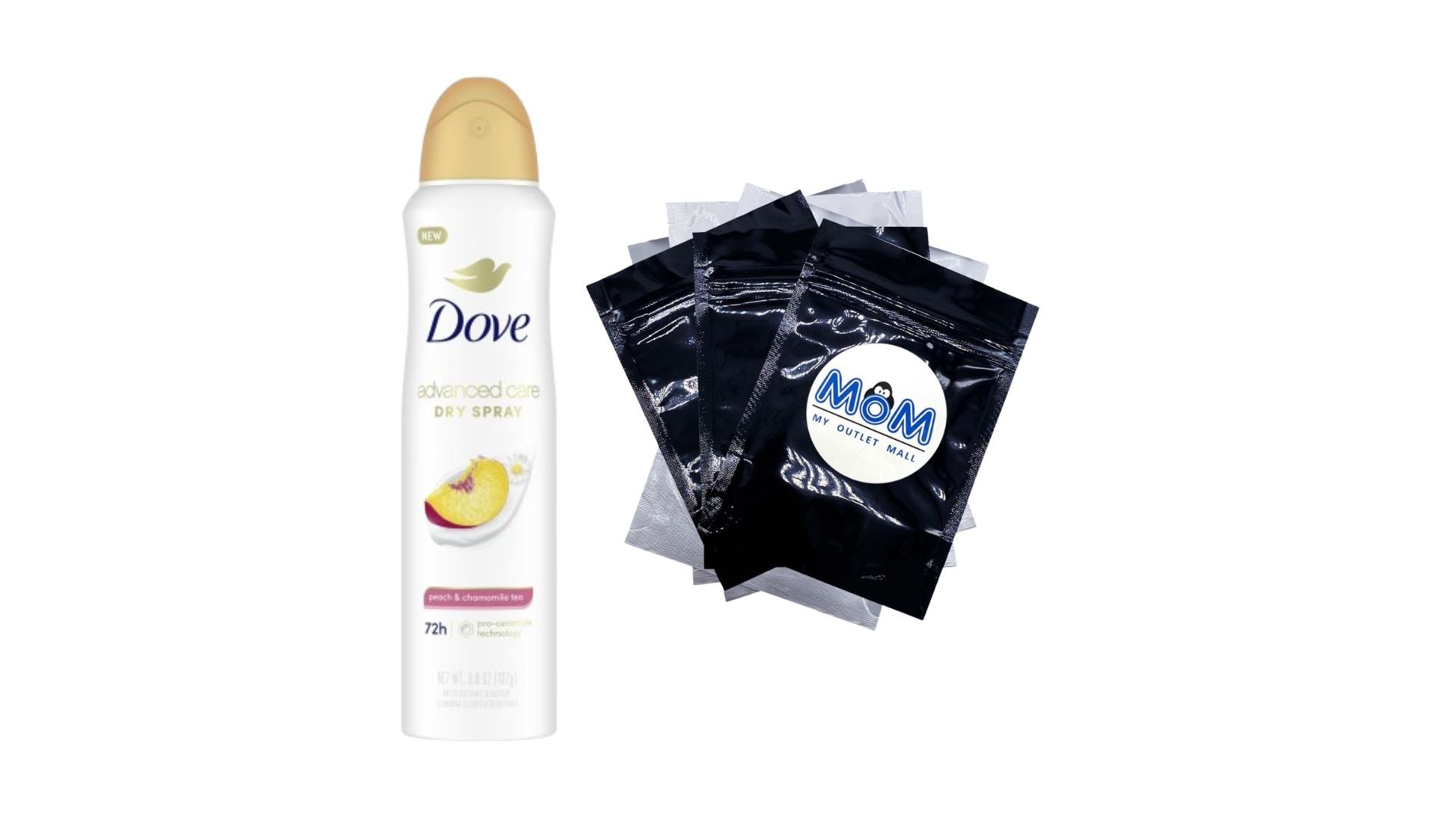 Advanced Care Women's Antiperspirant Deodorant Spray Peach & Chamomile Tea - 1 pack - 3.8 oz per pack - plus 3 My Outlet Mall Resealable Storage Pouches