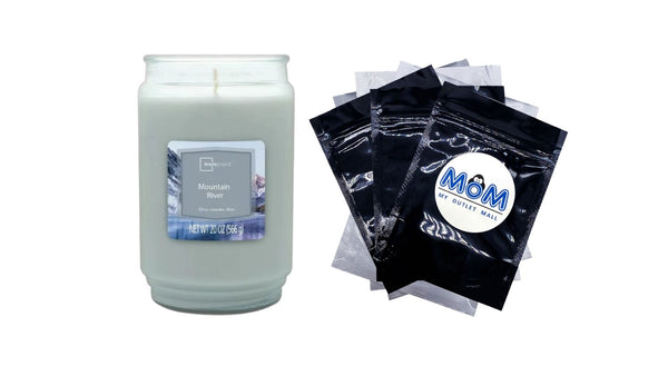 Mountain River Scented Single-Wick Large Glass Jar Candle - 1 pack - 20 oz per pack - plus 3 My Outlet Mall Resealable Storage Pouches