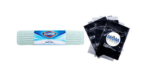Cushioned Foam Bathtub Mat with Suction Cups, Blue 17" x 36" - 1 pack - plus 3 My Outlet Mall Resealable Storage Pouches