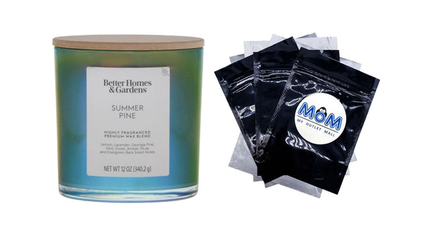 Summer Pine Scented 2-Wick Iridescent Jar Candle - 1 pack - 12 oz per pack - plus 3 My Outlet Mall Resealable Storage Pouches