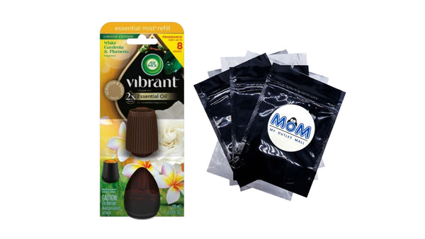 Essential Mist Vibrant Refill, White Gardenia and Plumeria - 1 pack - plus 3 My Outlet Mall Resealable Storage Pouches