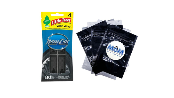Air Freshener Vent Wrap New Car 4 Count - 1 pack - plus 3 My Outlet Mall Resealable Storage Pouches