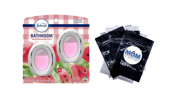 Bathroom Air Freshener, Small Spaces Odor-Fighting, Watermelon Scent, 2 Count - 1 pack - plus 3 My Outlet Mall Resealable Storage Pouches