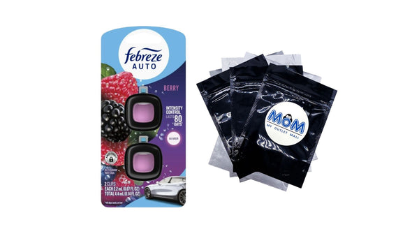Auto Car Air Freshener, Odor-Fighting Car Vent Clip, Berry, 2 Count - 1 pack - plus 3 My Outlet Mall Resealable Storage Pouches