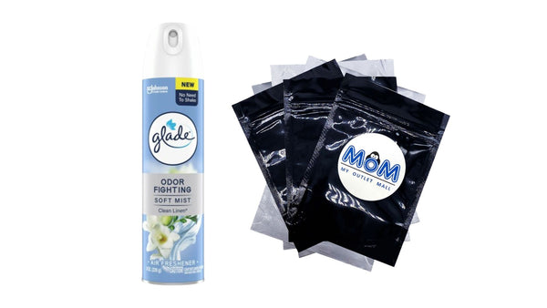 Odor Fighting Soft Mist Air Freshener Room Spray, Clean Linen - 1 pack - 8 oz per pack - plus 3 My Outlet Mall Resealable Storage Pouches