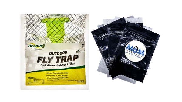 Outdoor Disposable Hanging Fly Trap, 1 Resin Trap - 1 pack - plus 3 My Outlet Mall Resealable Storage Pouches