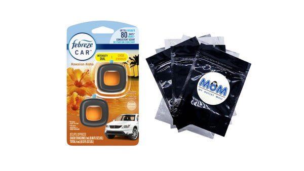 Car Air Freshener, Odor-Fighting Car Vent Clip, Hawaiian Aloha, 2 Count - 1 pack - plus 3 My Outlet Mall Resealable Storage Pouches