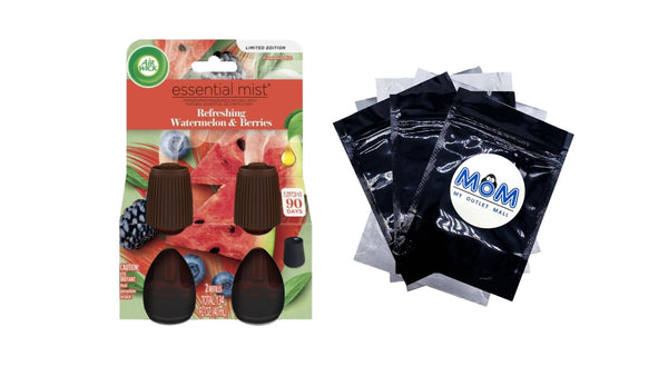 Essential Mist Refill, Refreshing Watermelon & Berries, Air Freshener, Essential Oils 2 Count - 1 pack - plus 3 My Outlet Mall Resealable Storage Pouches
