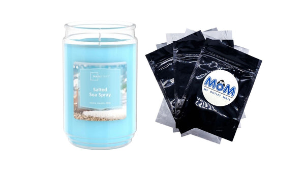 Salted Sea Spray Scented Single-Wick Large Glass Jar Candle - 1 pack - 20 oz per pack - plus 3 My Outlet Mall Resealable Storage Pouches