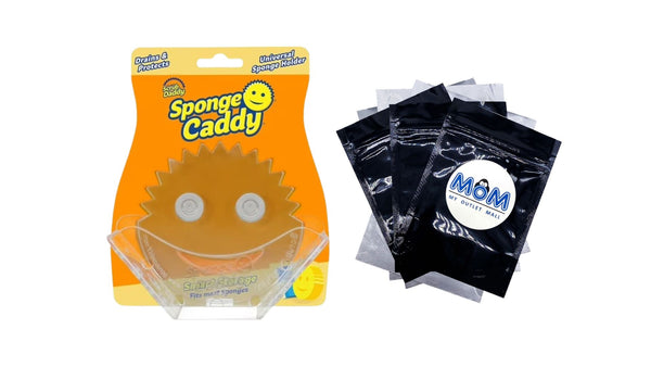 Sponge Caddy Suction Sink Caddy for Multipurpose Cleaning Sponge - 1 pack - plus 3 My Outlet Mall Resealable Storage Pouches