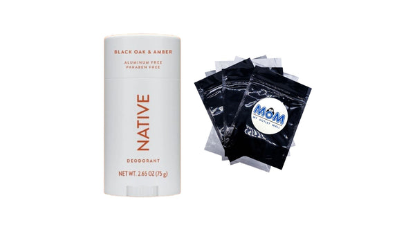 Deodorant, Aluminum Free, Black Oak & Amber, for Women and Men - 1 pack - 2.65 oz per pack - plus 3 My Outlet Mall Resealable Storage Pouches