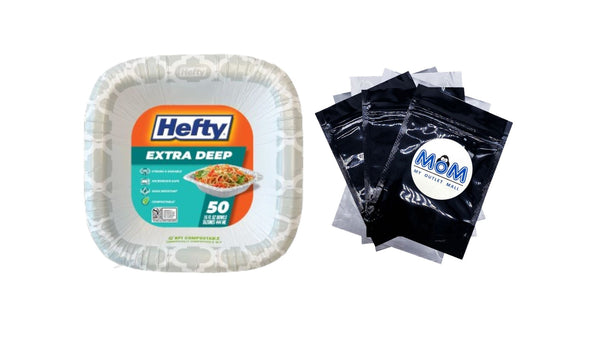 Extra Deep Paper Bowls 15 Fl oz - 1 pack - 50 Count per pack - plus 3 My Outlet Mall Resealable Storage Pouches