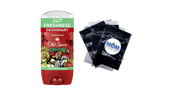 Aluminum Free Deodorant for Men, Alphascentauri, Green Herbal Scent - 1 pack - 3 oz per pack - plus 3 My Outlet Mall Resealable Storage Pouches