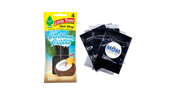 Air Freshener Vent Wrap Caribbean Colada - 1 pack - 4 count per pack plus 3 My Outlet Mall Resealable Storage Pouches