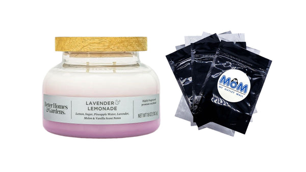 Lavender and Lemonade Scented 2-Wick Ombre Bell Jar Candle - 1 pack - 18 oz per pack - plus 3 My Outlet Mall Resealable Storage Pouches