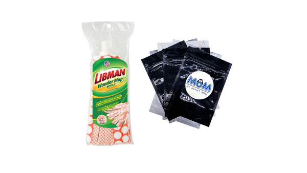 Wonder Mop Orange White Microfiber Snap-On Refill Head - 1 pack - plus 3 My Outlet Mall Resealable Storage Pouches