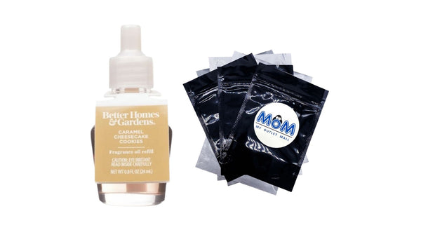 Aroma Accents Oil Refill 24 mL, Caramel Cheesecake Cookies - 1 pack - plus 3 My Outlet Mall Resealable Storage Pouches