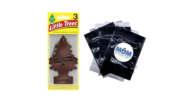 Air Freshener Leather Fragrance - 1 pack - 3 count per pack plus 3 My Outlet Mall Resealable Storage Pouches