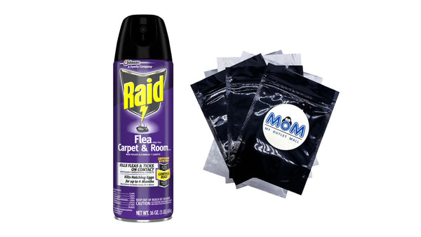 Flea Killer Plus Carpet & Room Spray, Bug Spray Kills Fleas & Flea Eggs - 1 pack - 16 oz per pack - plus 3 My Outlet Mall Resealable Storage Pouches