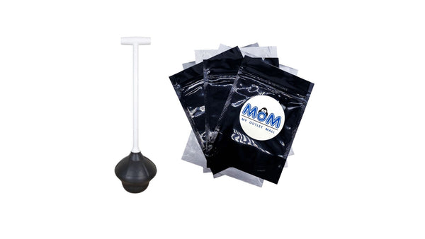 Toilet Plunger Fits All Bowl Shapes Clears Common Clogs, Flexible Rubber for Effective Plunge - 1 pack - plus 3 My Outlet Mall Resealable Storage Pouches