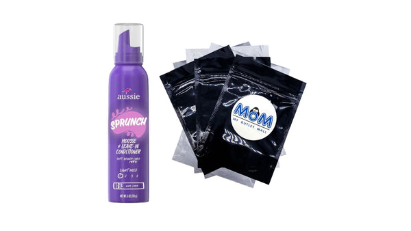 Sprunch Mousse & Leave-in Conditioner for Curly & Wavy Hair, Unisex - 1 pack - 6 oz per pack - plus 3 My Outlet Mall Resealable Storage Pouches