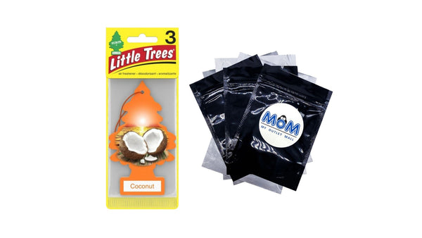Air Freshener Coconut Fragrance- 1 pack - 3 count per pack plus 3 My Outlet Mall Resealable Storage Pouches