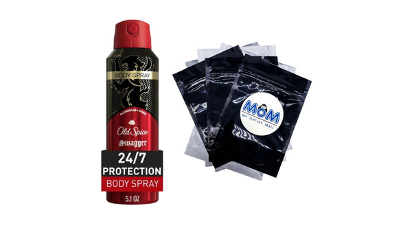 Aluminum Free Body Spray for Men, Swagger - 1 pack - 5.1 oz per pack - plus 3 My Outlet Mall Resealable Storage Pouches