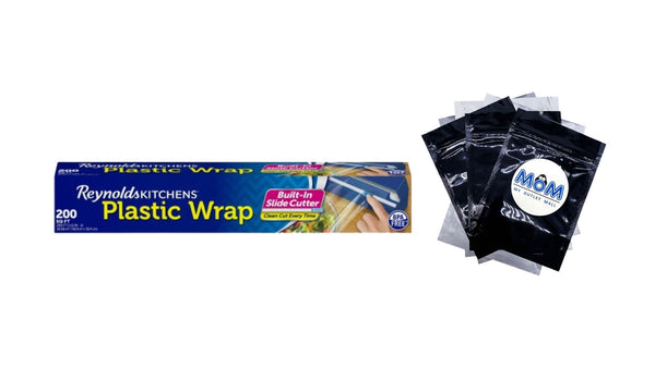 Kitchens Quick Cut Plastic Wrap, 200 Square Feet - 1 pack - plus 3 My Outlet Mall Resealable Storage Pouches