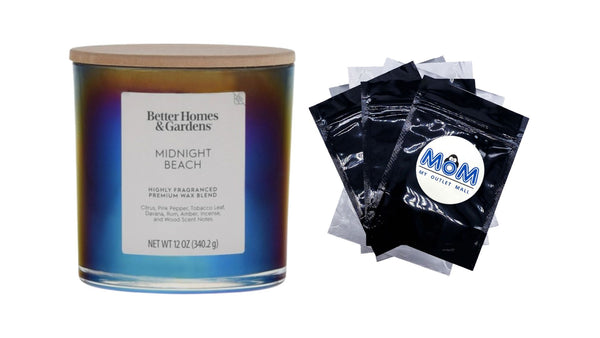 Midnight Beach Scented 2-Wick Iridescent Jar Candle - 1 pack - 12 oz per pack - plus 3 My Outlet Mall Resealable Storage Pouches