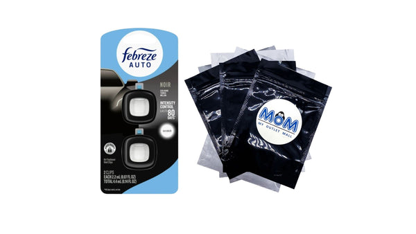 Auto Car Air Freshener, Odor-Fighting Car Vent Clip, Noir, 2 Count - 1 pack - plus 3 My Outlet Mall Resealable Storage Pouches